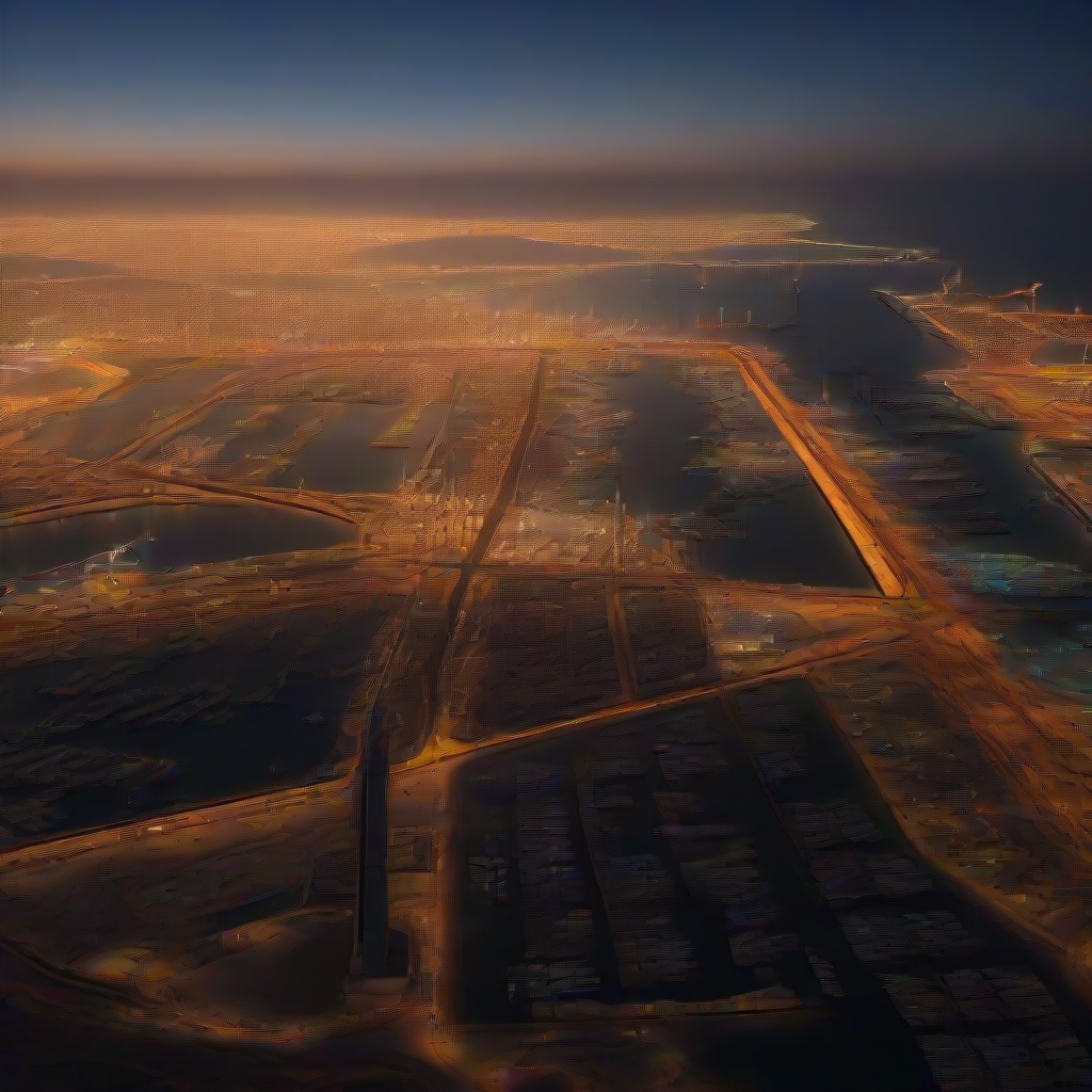 Import from China to United Arab Emirates - United Arab Emirates · Jebel Ali port at twilight